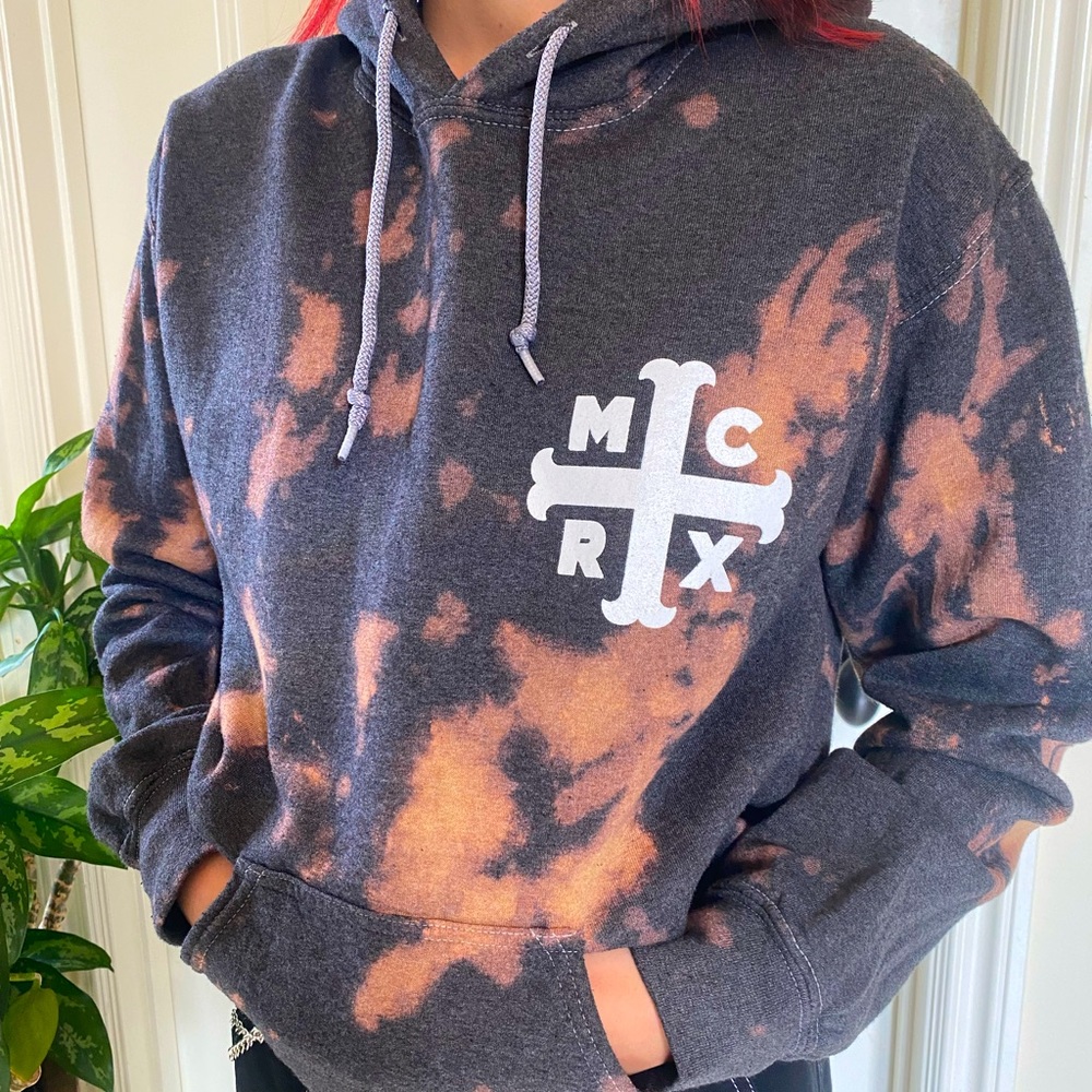 Brand new MCR bleach dye hoodie